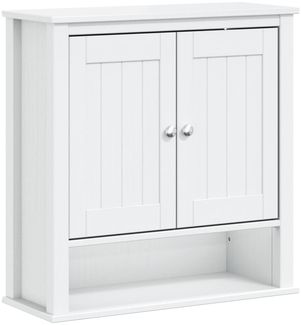 vidaXL Bad-Wandschrank BERG Weiß 69,5x27x71,5 cm Massivholz 358550