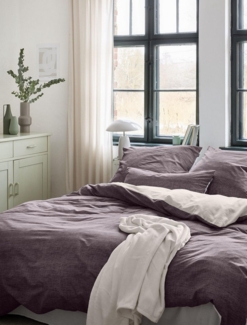 Irisette Mako-Satin Bettwäsche Set Wave-HK 8557 mauve 155 x 220 cm + 1 Kissenbezug 80x80 cm