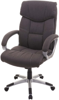 Mendler 'HWC-A71' Chefsessel, Stoff / Textil Wildleder-Optik dunkelgrau, max. 120 kg, FSC®