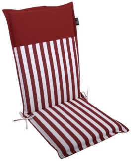 LILENO HOME Hochlehnerauflage Gartenstuhl Auflage, bequeme Sitzauflage für Gartenmöbel, Stuhlkissen, (1 St, 1er Set), Polsterauflage Streifen Rot, Sitzpolster für Klappstühle