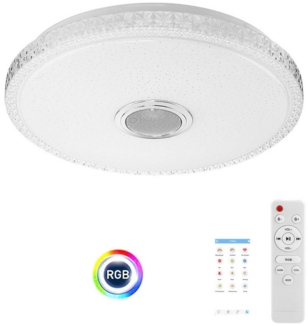 oyajia Deckenleuchte Kristall LED Deckenlampe 60W, Sternenhimmel Lampe 40cm RGB Farbwechsel, Kaltweiß/Naturweiß/Warmweiß/RGB, LED Deckenlampe mit Bluetooth Lautsprecher, Dimmbar mit Fernbedienung