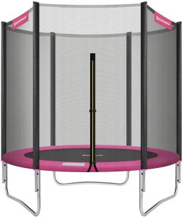 Songmics Trampolin mit Sicherheitsnetz, gepolsterten Stangen, schwarz-pink, Ø 183 cm