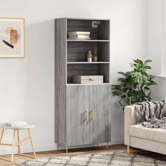 vidaXL Highboard Grau Sonoma 69,5x34x180 cm Holzwerkstoff 3189243