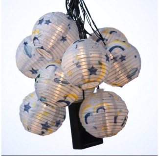MARELIDA LED-Lichterkette LED Solar Lichterkette 10 blaue Lampions Weltall Himmel, 10-flammig