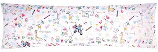 Heubergshop Seitenschläferkissenbezug, (1 Stück), 40x145cm Familie und Tiere gemalt - 100% Baumwolle Kinder (My Family)