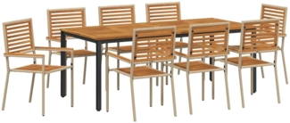 vidaXL Garten Essgruppe 9 pcs Beige Poly-Rattan 3365510