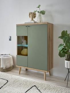 INOSIGN Vitrine MAVAS in moderner Trendfarbe, Giffe aus Metall (Schwarz), Höhe 134 cm