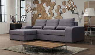 AX LIVING Ecksofa grau mit Schlaffunktion Veroneso graue Eckcouch 285L