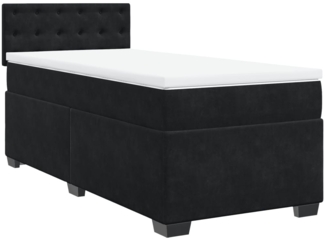 vidaXL Boxspringbett mit Matratze Schwarz Samt 3288775