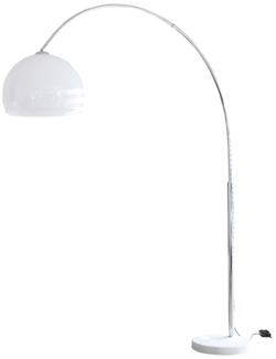 Bogenlampe Kunststoff Marmor und Metall Weiß