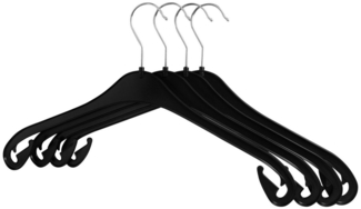 RSR Hangers Kleiderbügel NA 33 cm Kleiderbügel Kinderbügel Kunststoff Schwarz 360° Haken, (50-tlg)