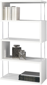 Regal Elga 66x33x126 Bücherregal Standregal weiß matt 14827