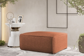 Polsterhocker Designerhocker CELES PREMIUM 105x105 cm Stoff Ascot Bukla Terracotta