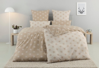 my home Wendebettwäsche STELLA, Polycotton recycelt, 2 teilig, Bettwäsche mit Sternen, Weihnachten, Winter