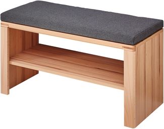 Schuhbank >Nature One< inkl. Kissen, 1 Boden, FSC Kernbuche teilmassiv - 90x48x40cm (B/H/T)