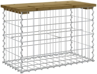 vidaXL Gartenbank aus Gabionen 63x31,5x42 cm Kiefernholz Imprägniert 834346