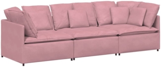 vidaXL Modulares Sofa mit Kissen Samt Rosa 3321282