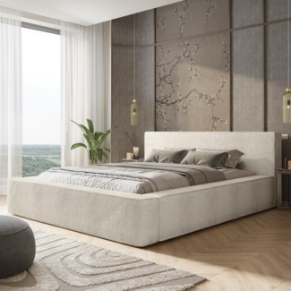 Compleo Polsterbett boucle, MAROK, Designerbett, 140/160/180/200,Elegantes Bett
