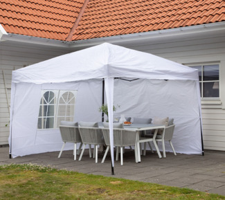 VENTURE HOME Faltpavillon Easy Up | Pop Up Pavillon | Weiß | 295x295x250 cm