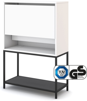 ASSMANN Sekretär Cubas Basic Weiß-Schwarz 80 x 36 x 116 cm Metall Holz
