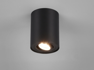 TRIO Leuchten LED Deckenstrahler, Dimmfunktion, LED wechselbar, Warmweiß, kleiner Aufbau-Spot Aufputz Strahler innen, Lichtspot Schwarz Ø 9,6cm