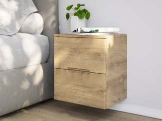 Nachttisch Talo 40cm 2 Softclose-Einzüge mit Greifraum Wandmontage eiche klassik : eiche klassik