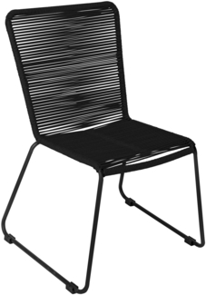 Gartensessel Gartenstuhl Outdoor-Seilstuhl Farbe Schwarz mit Eisen-Gestell in schwarz ISRA 80724370
