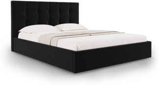 Micadoni Bett Phaedra Samt Schwarz 160x200