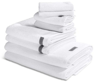 Ross Selection 8 tlg. Frottier-Set - 2 X Handtuch (50 X 100cm), 2 X Duschtuch (70 X 140cm), 2 X Gästetuch (30 X 50cm), 2 X Waschhandschuh (16 X 22cm) - 540 g/m2 - Weiß
