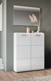 Garderoben-Set 2-teilig mit Spiegel weiß Hochglanz MALABO-129