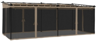 vidaXL Pavillon mit Netzwänden Taupe 6x3 m Stahl 4003916