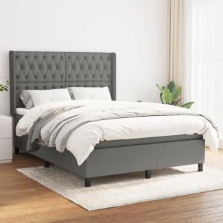 vidaXL Boxspringbett mit Matratze Dunkelgrau 140x200 cm Stoff, Härtegrad: H2 [3131674]