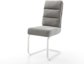 Freischwinger Pela-Flex Strukturstoff Soft Grau Freischwinger flach Weiß Taschenfederkern