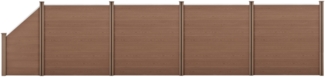 WPC Gartenzaun mit Schrägelement 183x799 cm braun [neu. holz]