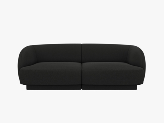 Micadoni Sofa Miley 2-Sitzer Boucle Baloo Schwarz