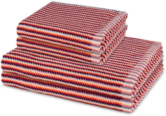 Möve Bliss 4 tlg. Frottier-Set - 2 X Handtuch (50 X 100cm), 2 X Duschtuch (67 X 140cm) - 500 - Rot / orange