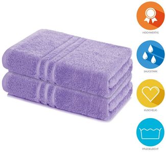 Lavea Badetuch Elena 2er Set Badetücher 100x150 cm, Duschtuch, 500 g/m² Frottier, weich & saugstark, pflegeleicht