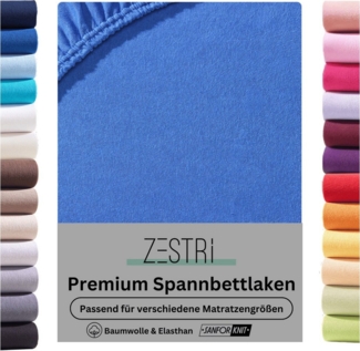 Zestri Spannbettlaken für Boxspringbetten & Wasserbetten 140x200 160x200 180x200 200x200, Gummizug: rundum, bis 40cm Steghöhe, Baumwolle mit Elasthan, Bettlaken Laken