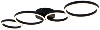 LED Deckenleuchte, Ring-Design, schwarz matt, L 88,5 cm