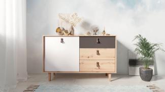 INOSIGN Sideboard Bill, Kommode in 120cm und 180cm Breite, mit Massivholzfüssen, verstellbaren Einlegeböden und Schubkästen für viel Stauraum