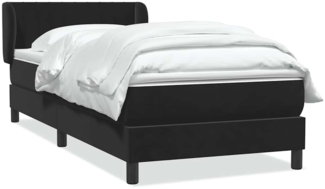 vidaXL Boxspringbett mit Matratze Schwarz 80x220 cm Samt 3317717