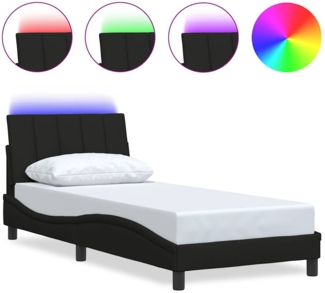 vidaXL Bettgestell ohne Matratze "Hanko" Schwarz 80x200 cm Stoff 3310421