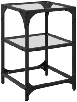 Couchtisch, Sofatisch mit Glasplatte Transparent 30 x 30 x 45 cm Stahl