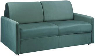 Vente-unique - Schlafsofa 3-Sitzer - Liegefläche mit Lattenrost mit breiten Latten: 140 cm - Matratze: 18 cm - Samt - Grün - CALIFE