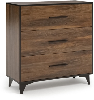 AX LIVING Drei Schubladen Kommode Fabriani K3S Shirin Walnut 91 cm