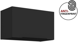 Küchen Hängeschrank 60 cm ARIA Schwarz ultra matt + Schwarz matt, hochwertige Fronten mit Anti Fingerprint Beschichtung Küchenzeile Küchenblock