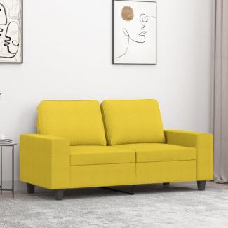vidaXL 2-Sitzer-Sofa Hellgelb 120 cm Stoff 359388