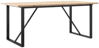 vidaXL Esstisch O-Gestell 180x90x75,5 cm Massivholz Kiefer & Stahl 3282744