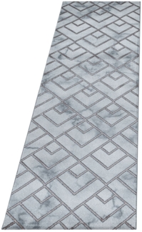 Kurzflor Teppich Nauro Läufer - 80x250 cm - Bronzefarbe