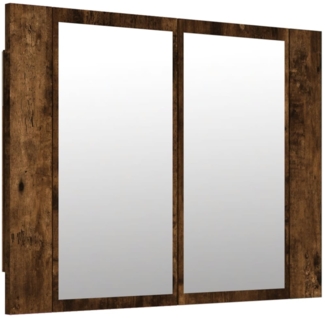 vidaXL LED-Spiegelschrank Räuchereiche 60x12x45 cm Holzwerkstoff 822841